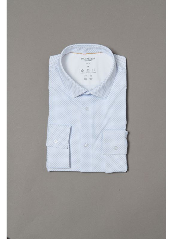 chemises print bleu