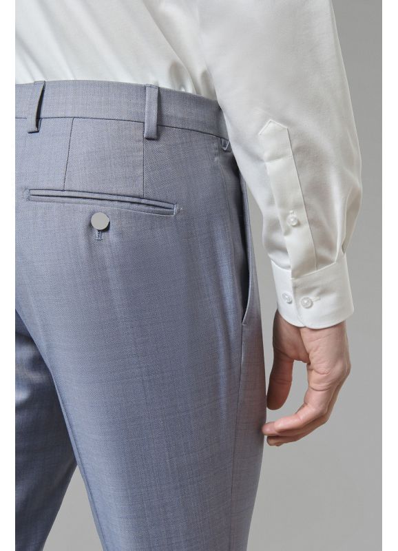 Pantalon de costume en fil-à-fil de laine vierge Super 110's
