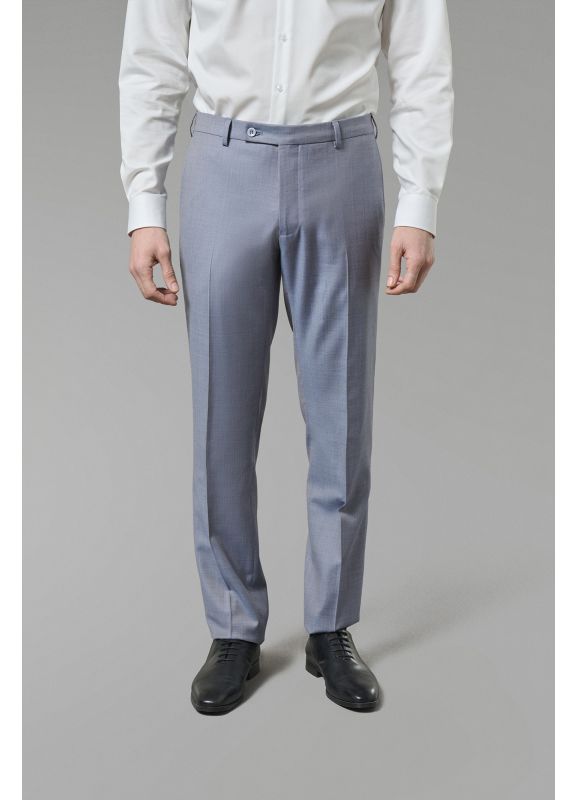 Pantalon de costume en fil-à-fil de laine vierge Super 110's