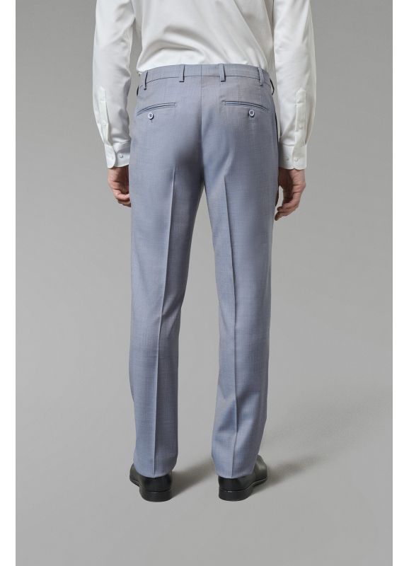Pantalon de costume en fil-à-fil de laine vierge Super 110's