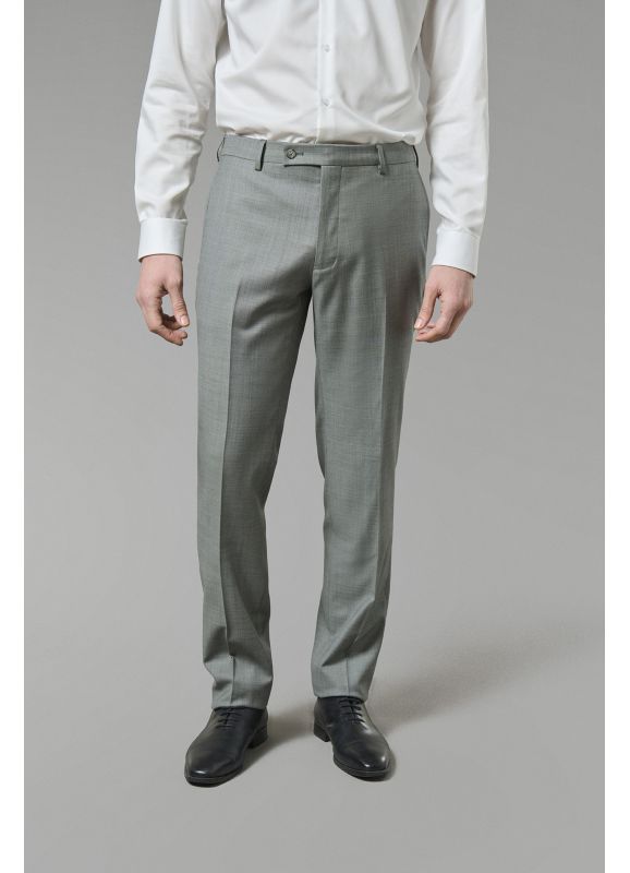 Pantalon de costume en fil-à-fil de laine vierge Super 110's