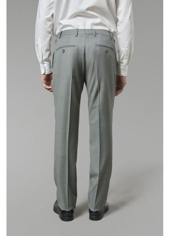 Pantalon de costume en fil-à-fil de laine vierge Super 110's