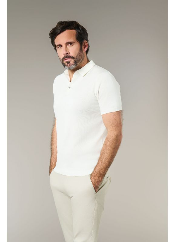 Pull manche courte col polo Makak