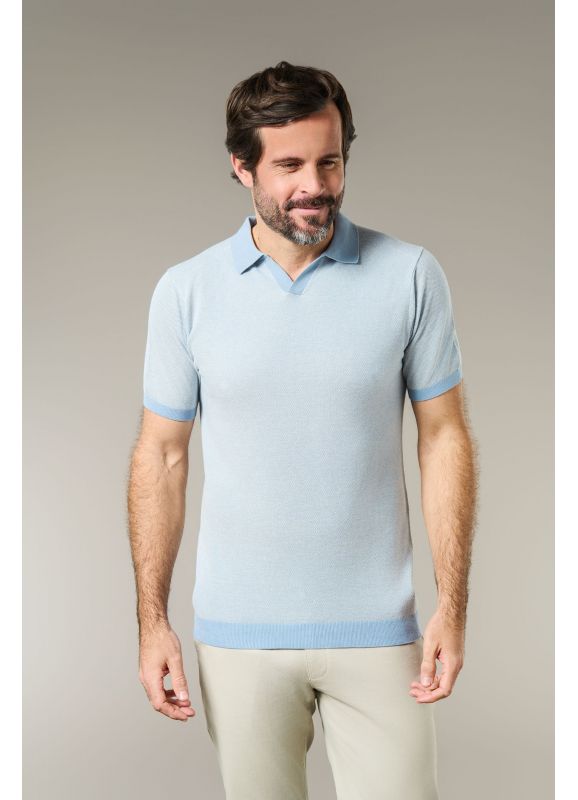 Short sleeve polo jumper with open collar Antik