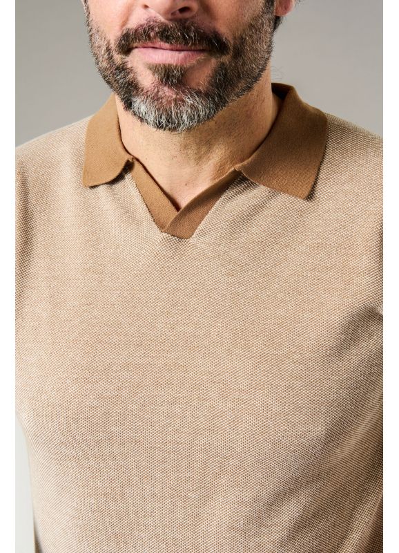 Short sleeve polo jumper with open collar Antik
