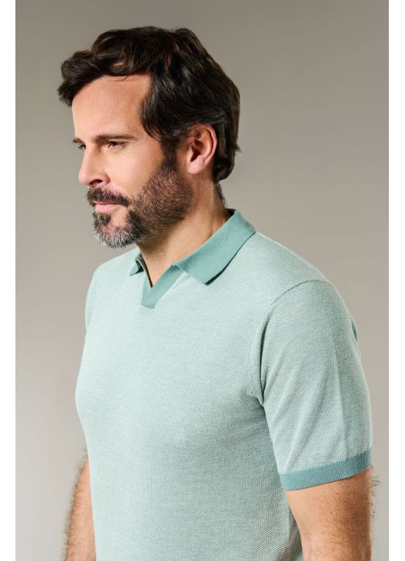 Short sleeve polo jumper with open collar Antik
