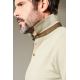 Cotton jacquard Romin polo shirt with suede contrasting details