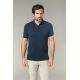 Cotton jacquard Romin polo shirt with suede contrasting details