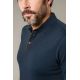 Cotton jacquard Romin polo shirt with suede contrasting details