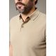 Cotton jacquard Romin polo shirt with suede contrasting details