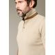 Cotton jacquard Romin polo shirt with suede contrasting details