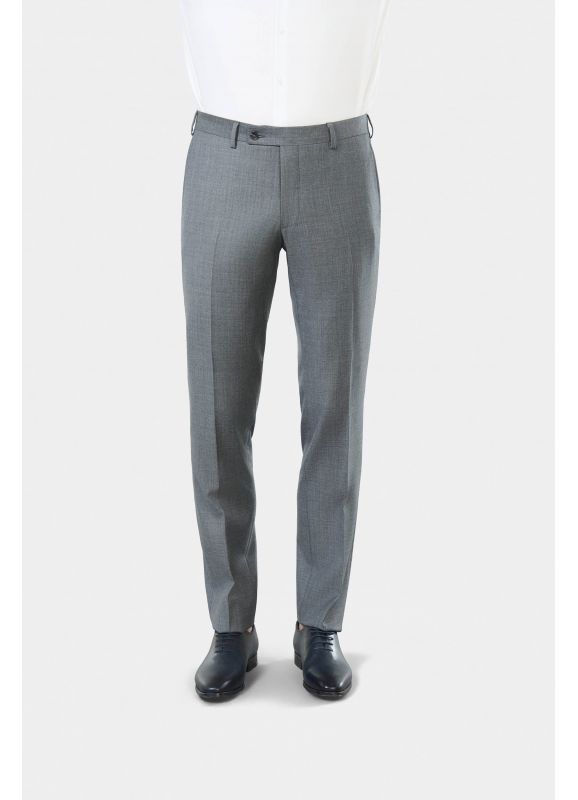 Pantalon de costume classique en fil-à-fil de laine vierge 21µ Barberis