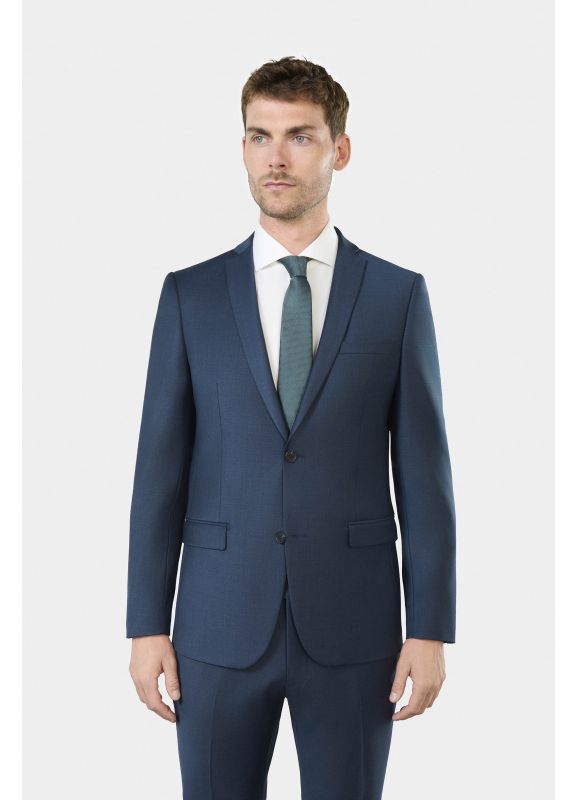 Washable bi-stretch fil-à-fil suit jacket