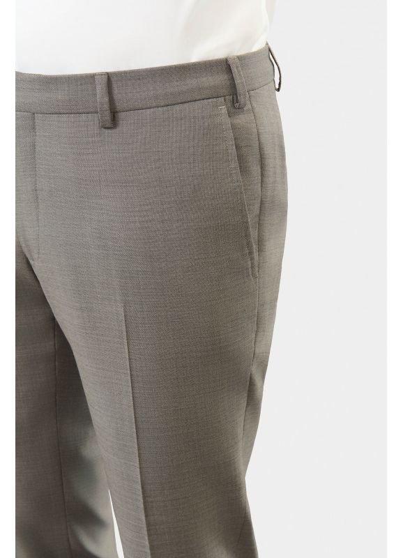 Pantalon de costume en fil-à-fil de laine vierge Super 110's