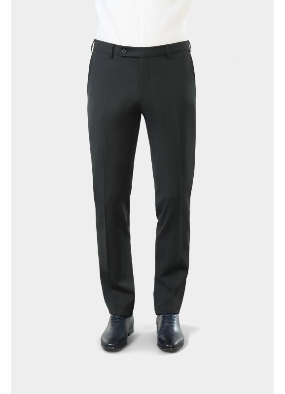 Pantalon de costume lavable en sergé bi-stretch teint en fil