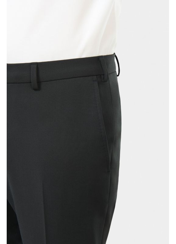 Pantalon de costume lavable en sergé bi-stretch teint en fil