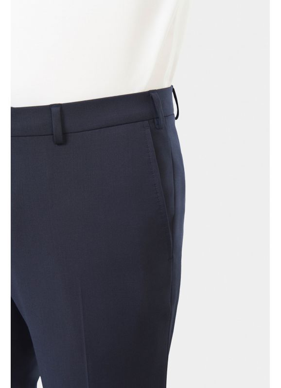 Pantalon de costume lavable en sergé bi-stretch teint en fil