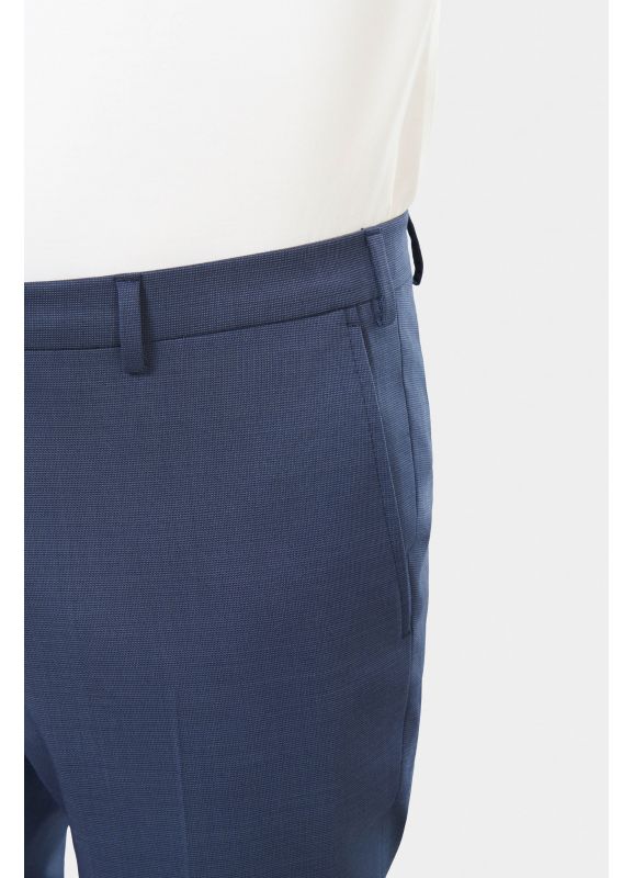 Pantalon de costume lavable en piqué stretch faux-uni