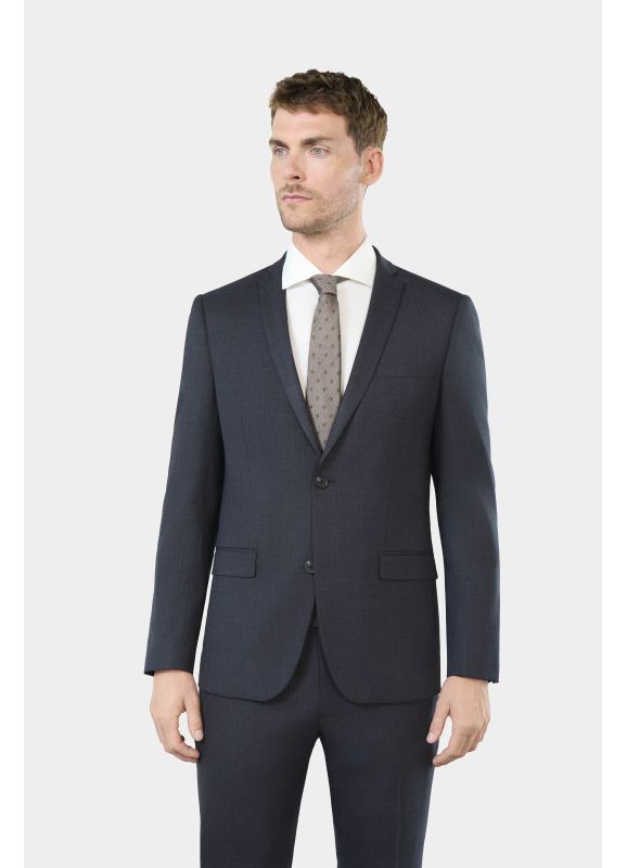 Washable finely striped stretch suit jacket