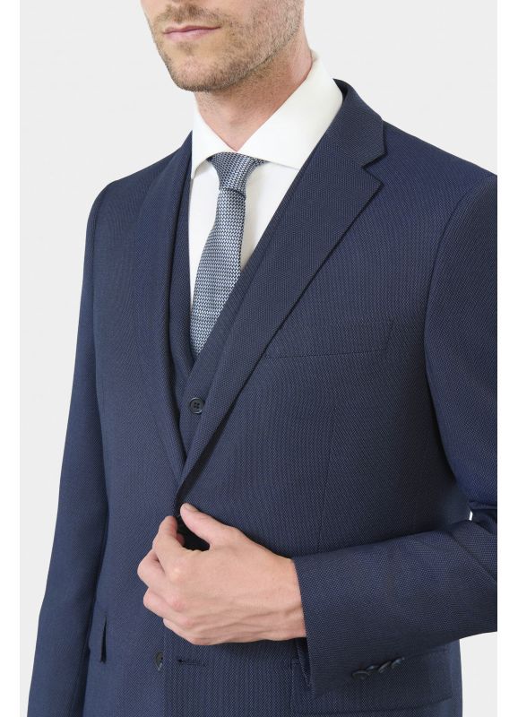 Formal trousers in subtle two-tone stretch dobby