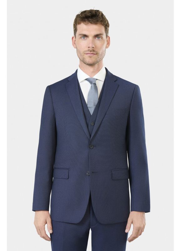 Formal trousers in subtle two-tone stretch dobby