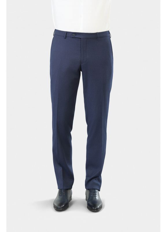 Pantalon de costume en piqué stretch faux-uni