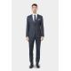 Veste de costume ajustée en sergé faux-uni stretch