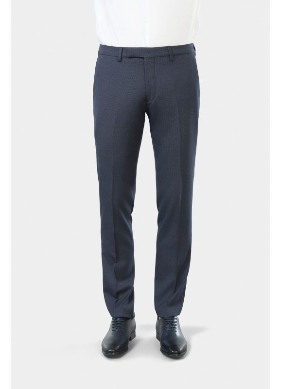 Pantalon de costume ajusté en sergé faux-uni stretch
