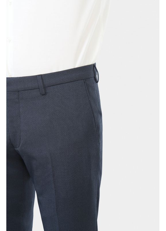 Pantalon de costume ajusté en sergé faux-uni stretch