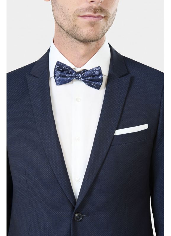 Veste de costume ajustée stretch effet plumetis