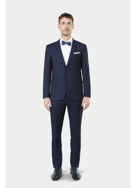 Veste de costume ajustée stretch effet plumetis