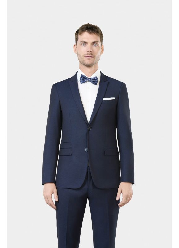 Veste de costume ajustée stretch effet plumetis