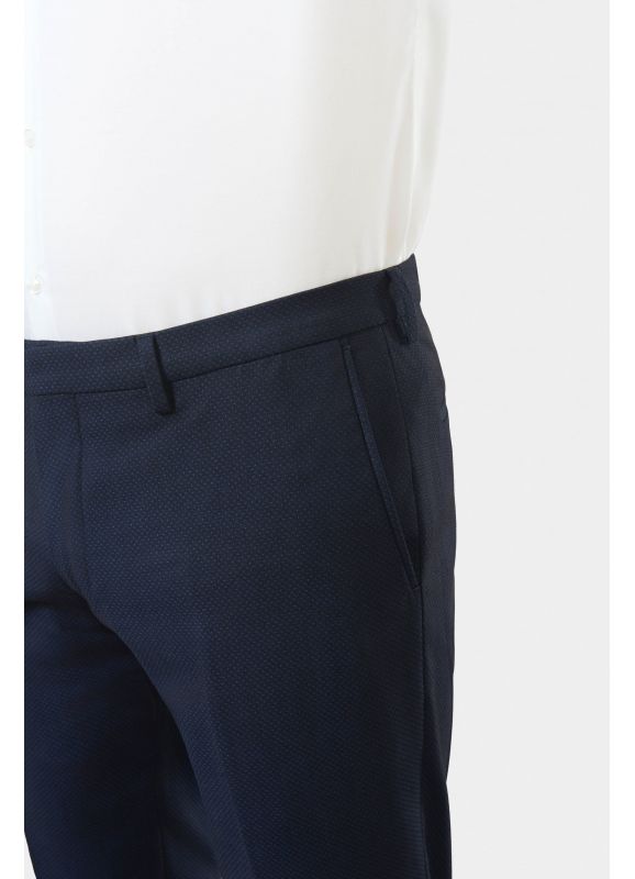 Pantalon de costume ajusté stretch effet plumetis