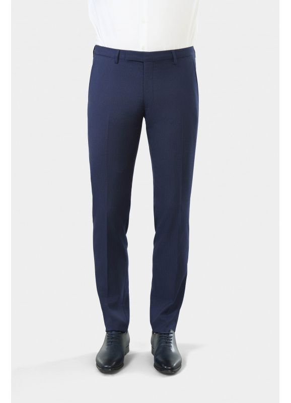 Pantalon de costume ajusté en sergé à rayures tennis stretch