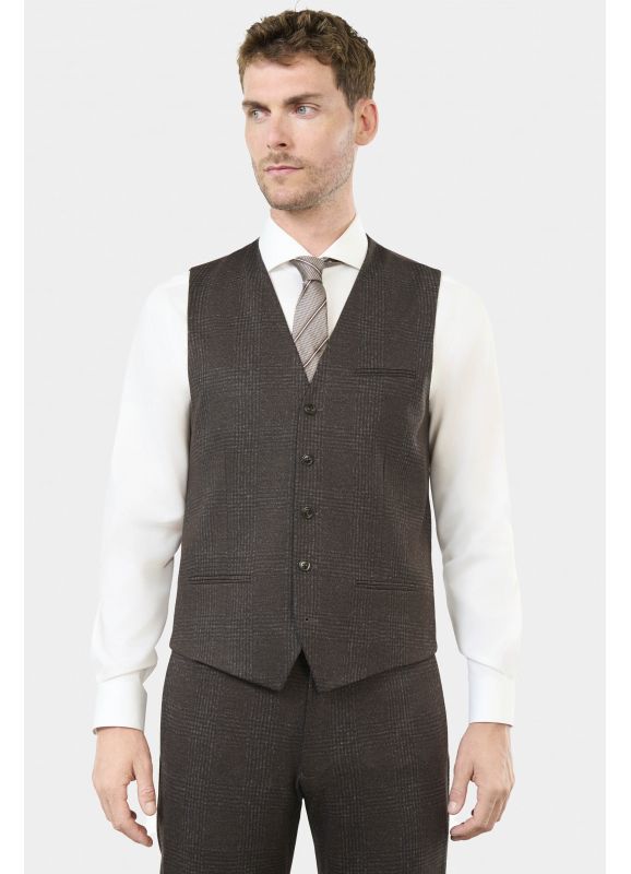 Prince of Wales fused knit waistcoat