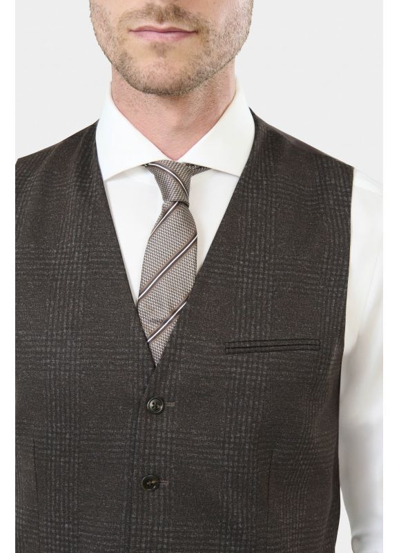 Prince of Wales fused knit waistcoat
