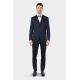 Extra-slim wool-blend knit suit jacket with chalk stripes