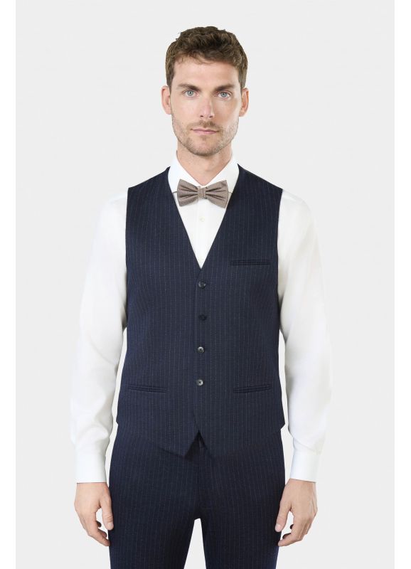 Chalk stripe wool-blend waistcoat
