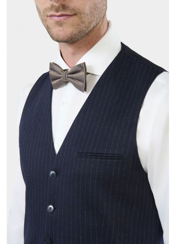 Chalk stripe wool-blend waistcoat