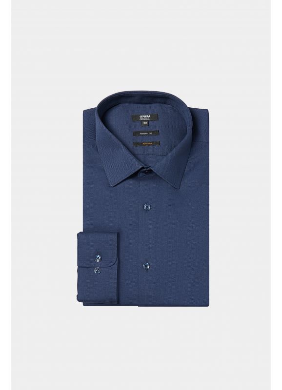 Textured cotton shirt - NON-IRON - Comfort fit