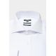 Tailored fit textured cotton shirt with Spread collar