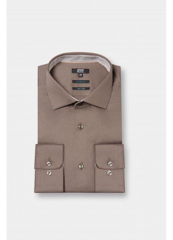 EASY IRON cotton twill shirt – Tailored fit