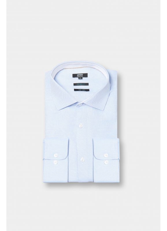 Chemise en twill de coton Coupe ajustée – Repassage facile