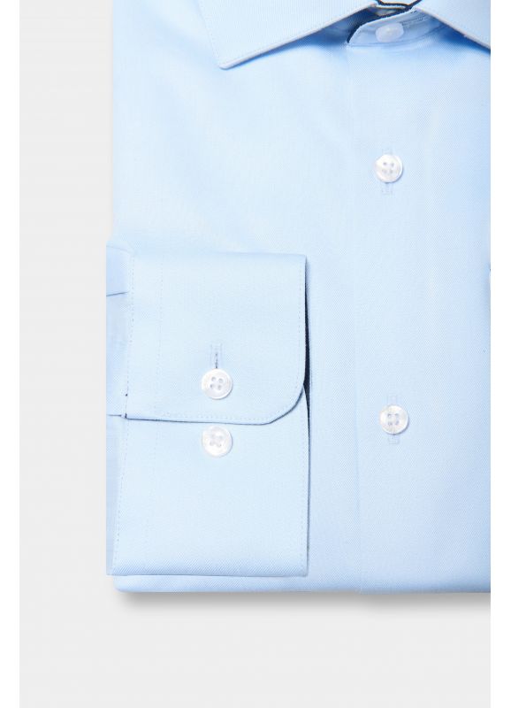 Chemise bicolore texturé en coton Repassage facile Coupe ajustée