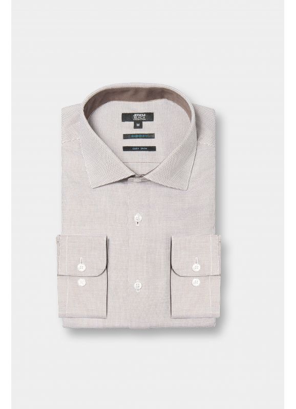 Chemise bicolore texturé en coton Repassage facile Coupe ajustée