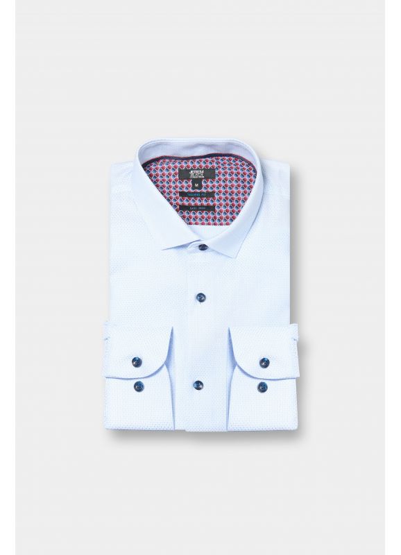 Chemise texturée à motifs fantaisie Repassage facile Coupe ajustée