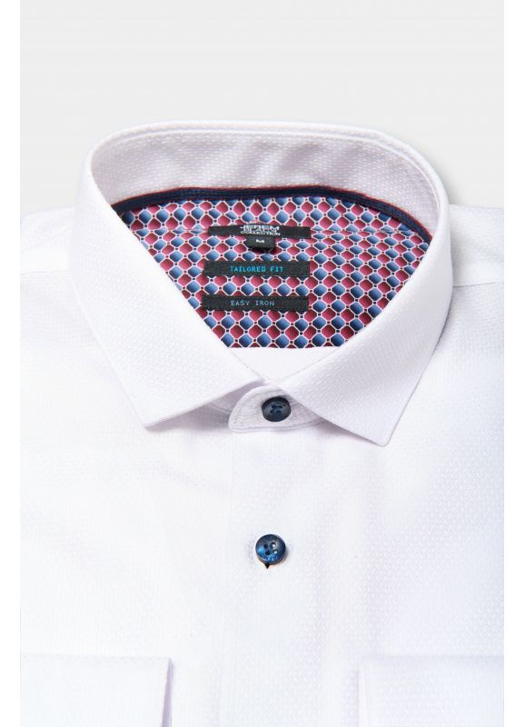Chemise texturée à motifs fantaisie Repassage facile Coupe ajustée
