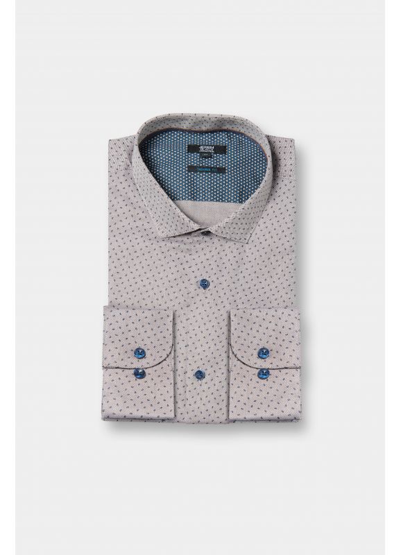 Chemise texturée à motifs fantaisie Coupe ajustée