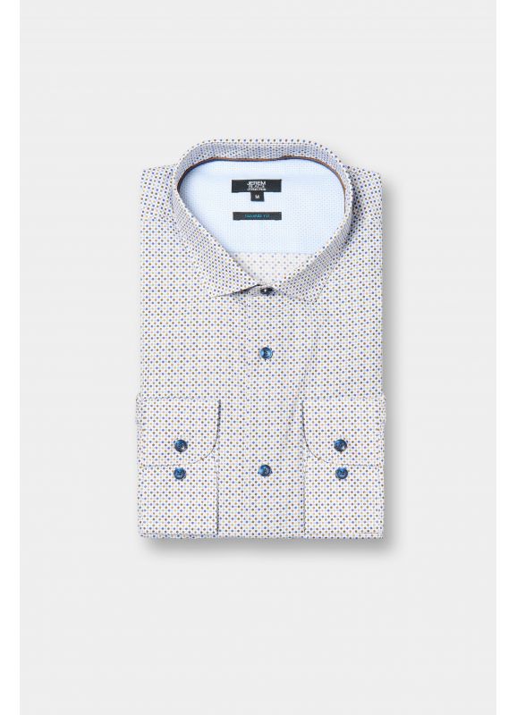 Chemise imprimée à motifs géométriques Coupe ajustée