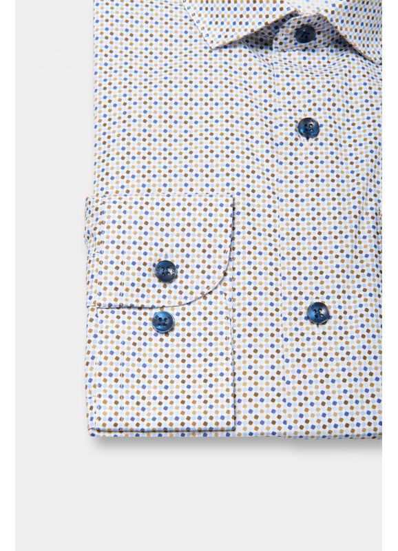 Chemise imprimée à motifs géométriques Coupe ajustée